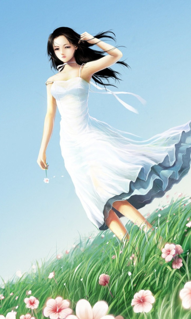 Картинка для Ватсапа - Девушка в белом платье